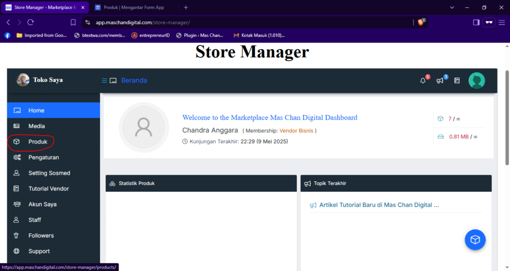 klik menu produk