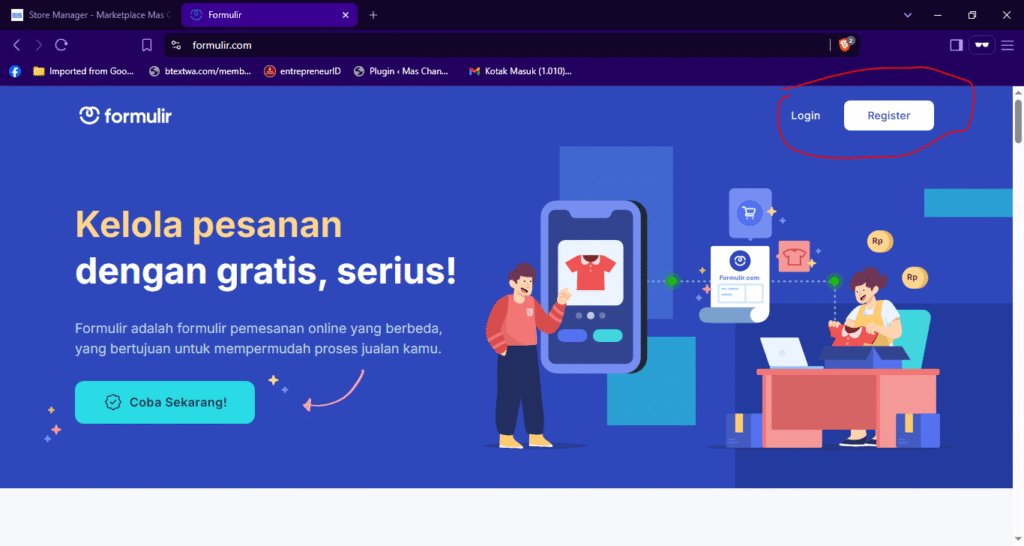login ke akun formulir.com