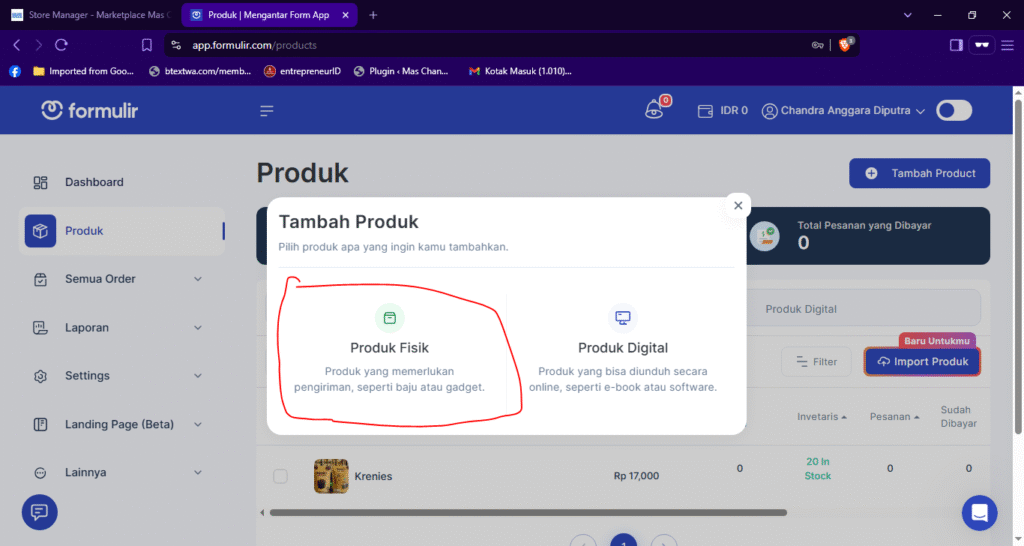 tambah product