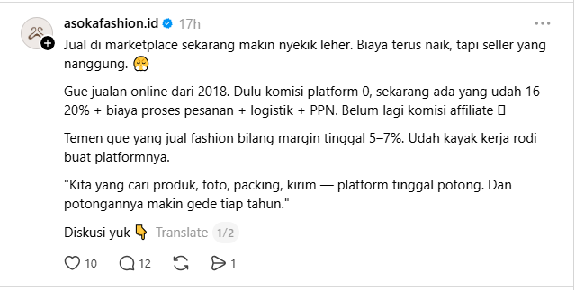 keluhan seller shopee soal biaya admin marketplace